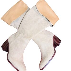 Stylish Cream and Tan Women's Boots